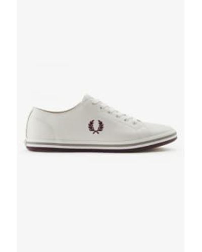 Fred Perry Kingston Cuir B4333 Porcelaine - Blanc