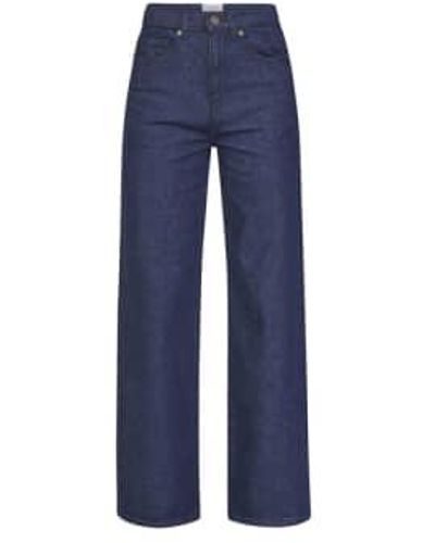 Sisters Point Owi Wide Leg Jeans Unwashed Xs - Blue