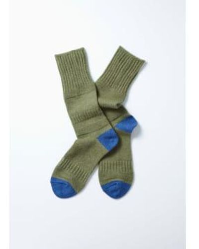 RoToTo /blue Guernsey Pattern Crew Socks M - Green
