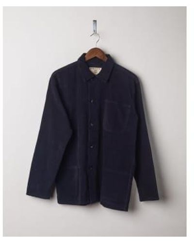 Uskees Organic Buttoned Cord Overshirt Midnight Medium - Blue