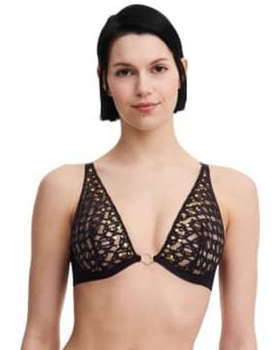 Chantelle C02G10 Metallax Plunge Bra In - Nero