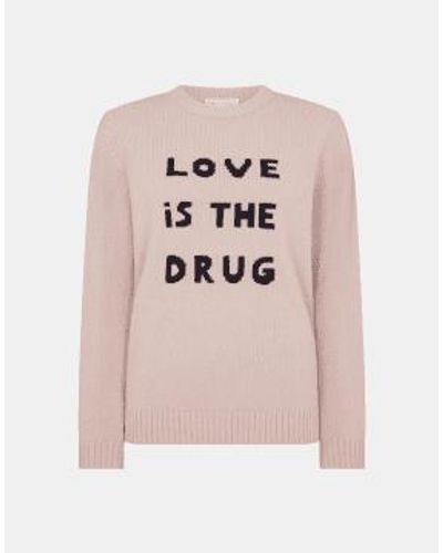 Bella Freud Love Is The Drug Oversized Sweater Size: L, Col: Pink L