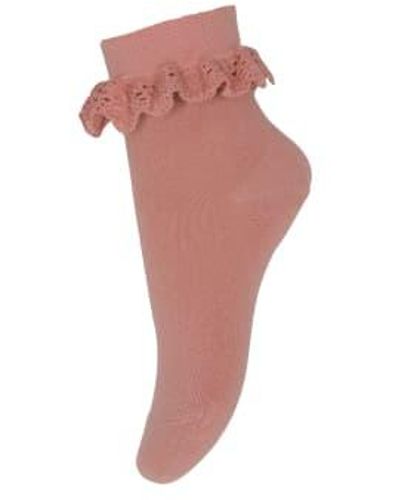 mpDenmark Mp Cotton Socks With Lace 22/24 - Red