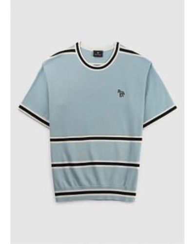 Paul Smith Camiseta sweater ss zebra en azul hombre