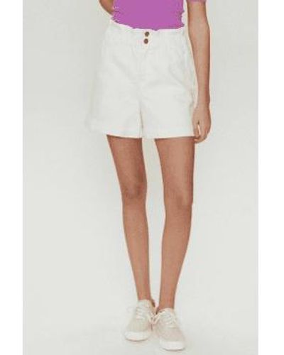 Numph Lulu pantalones cortos blancos brillantes