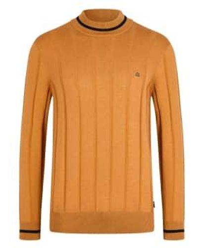 Merc London Milton High Neck Sweater Tan Xl - Orange