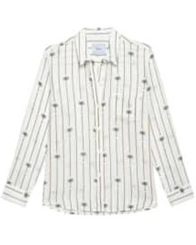 Rails Charli Stripe Palm Shirt - Bianco