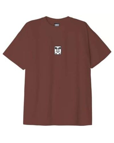 Obey Icône T-shirt poids lourd - Marron