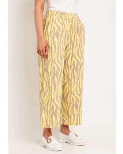 B.Young Byoung Falakka Crop Pants In Sunny Animal Mix - Giallo