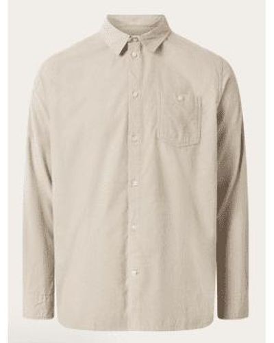 Knowledge Cotton 1090053 Camisa pana ajuste regular Feather Gray - Neutro