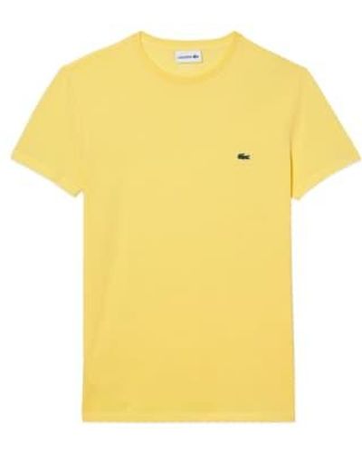 Lacoste Pima -baumwoll -t -shirt th6709 - Gelb