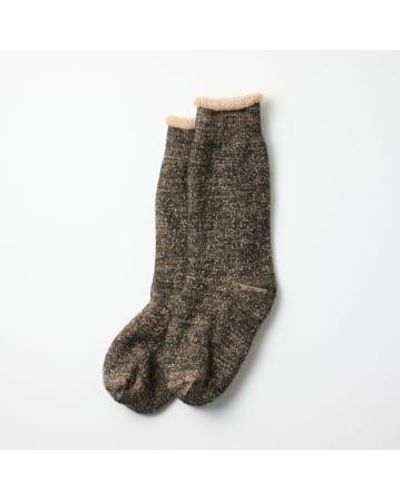 RoToTo Chaussettes à double face noir et marron - Vert