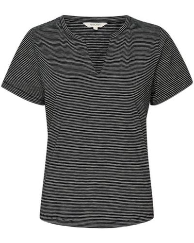 Part Two Gesinas-Streifen-T-Shirt schwarz - Grau