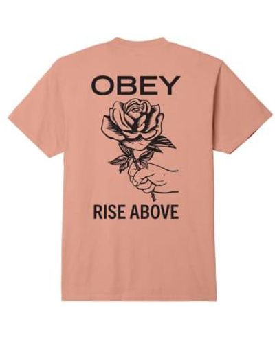 Obey Rise Above T Shirt Pigment Peach Parfait - Rosa