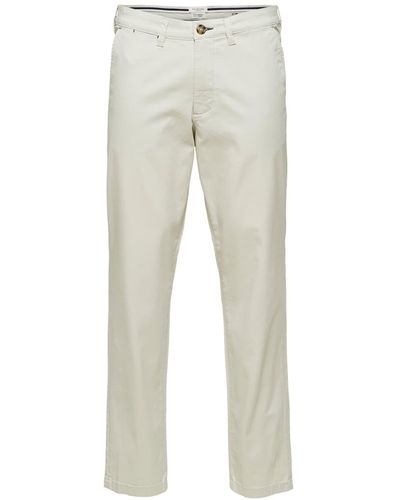 SELECTED Pantalones chino ajustados - Gris