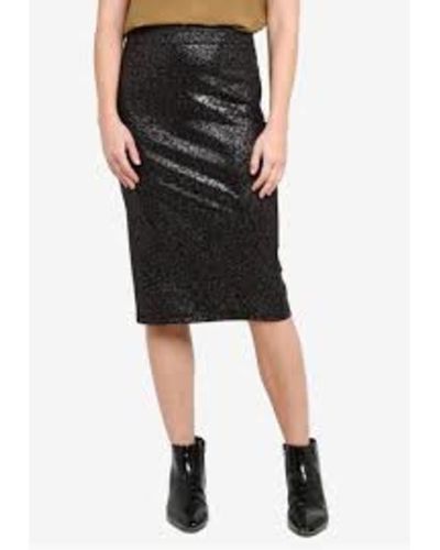 Ichi Kate Shimmer Pencil Skirt - Black