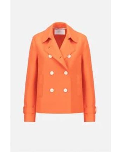 Harris Wharf London Cropped Trench In Bright Coral 1 - Arancione