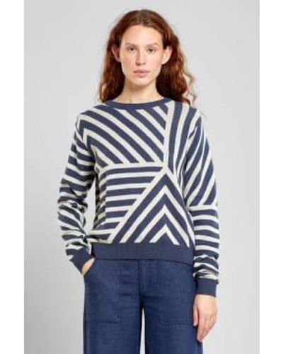 Dedicated Sweater Arendal Mountain Line Ombre - Blu