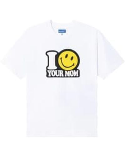 Market Smiley Your Mom T-shirt Medium - White
