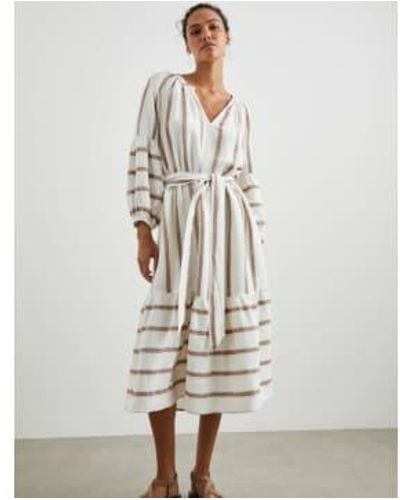 Rails Vittoria Coconut Stripe Belted Dress Col: Cream Multi, Size: S - White