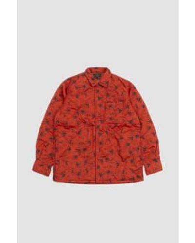 Beams Plus Nylon Quilt Shirt Jacket Rust S - Red