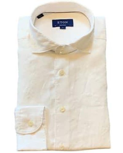 Eton Linen Contemporary Fit Shirt - Bianco