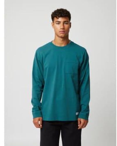Bhode Or Heavyweight Organic Long Sleeve T Shirt Or Deep Green - Verde