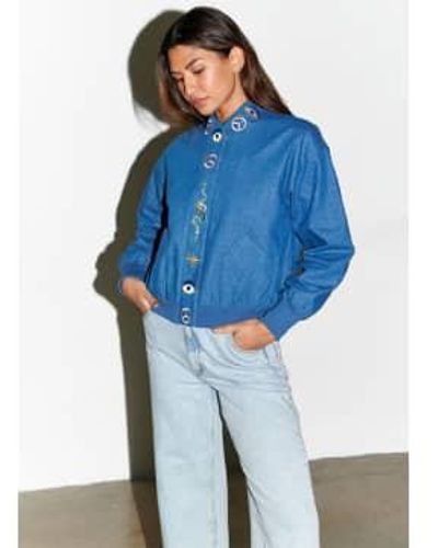 Never Fully Dressed Bomber vaquera astrid - Azul
