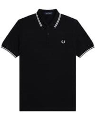 Fred Perry Slim fit twin tipped polo / ecru / limestone - Negro