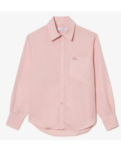 Lacoste Kf9 Lyocell Flowing Oversized Shirt S - Pink