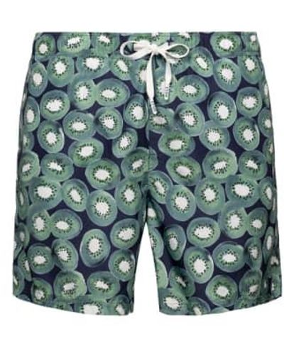 Eton Kiwi Print Swimming Shorts 10001126627 - Verde