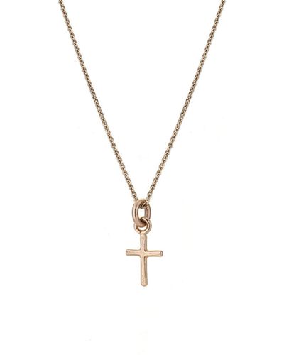 Renné Jewellery 9 Carat Trace & Mini Cross 18" - Metallic