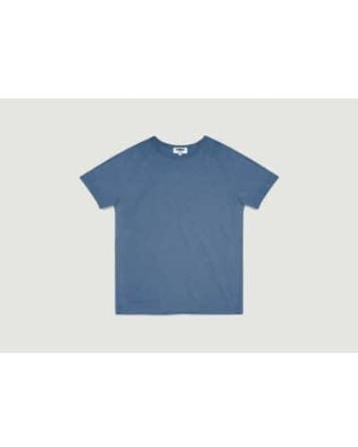 YMC Camiseta en televisión algodón orgánico - Azul