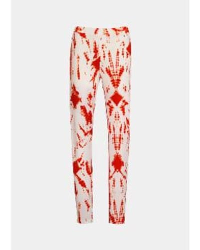 Essentiel Antwerp Off And Red Tie Dyed Legging - Rosso