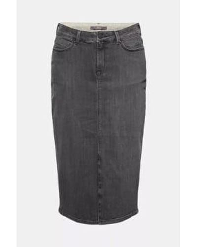 Esprit Midi Length Skirt In Charcoal - Grigio