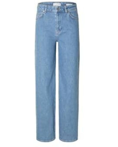 SELECTED Jeans pierna ancha eloise erin - Azul