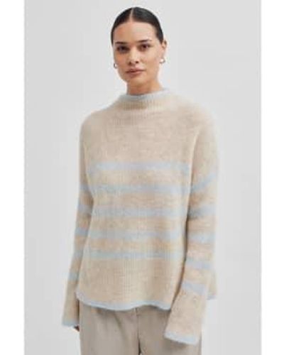 Second Female Jersey ovalis knit t-neck - Gris