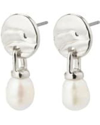 Pilgrim Boucles d'oreilles en perles d'eau douce heat - Blanc
