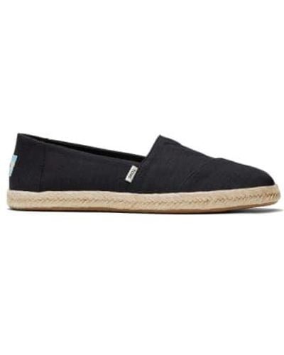 TOMS Womens Recycled Cotton Rope Espadrille Black - Blu