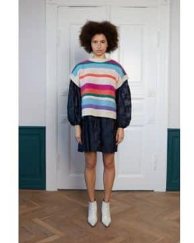 Stella Nova 'knitted Stripe Vest' Xxs - Blue