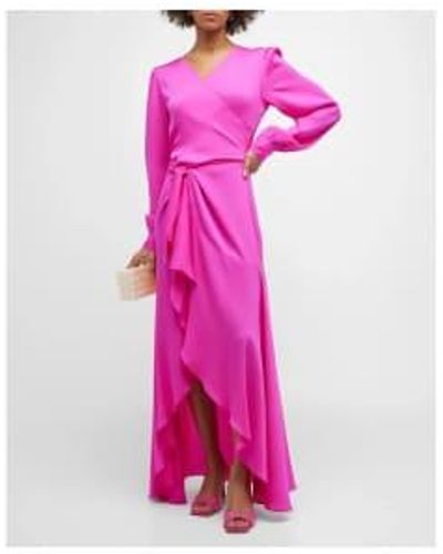 Silk95five Bougainvillea Amanda Long Dress Xs - Pink
