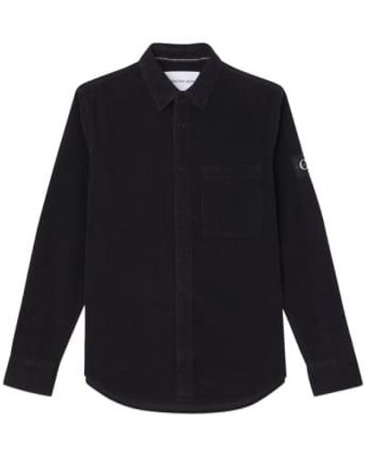 Calvin Klein Monogramm -logo -abzeichen cordge overshirt - Blau