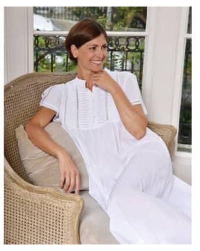 Powell Craft Ladies Ruched Nightdress With Darin Collar 'lara' One Size - Multicolor