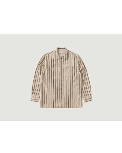 Nudie Jeans Vincent Striped Shirt Xl - Natural