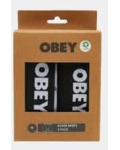 Obey Established Works 2 Pack Boxer Briefs S - Black