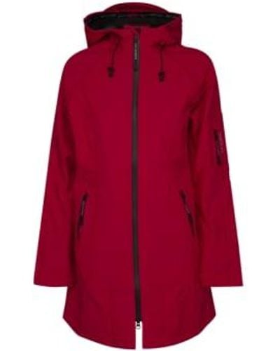 Ilse Jacobsen Rhubarb Raincoat 37 Uk 18/de 44/us 16 - Red