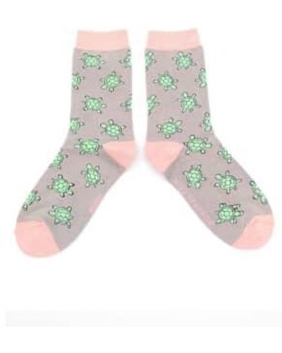 Miss Sparrow Socks Cute Turtles - Verde
