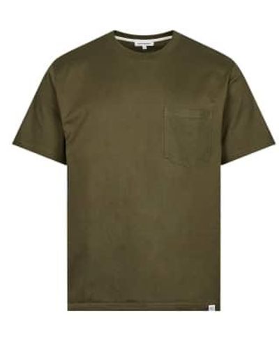 Norse Projects Johannes Pocket T Shirt Army - Verde