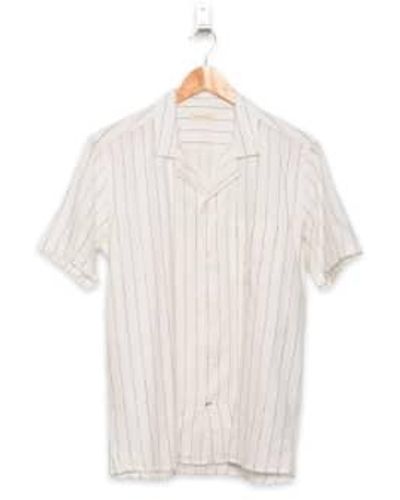 CARPASUS Kurzarmhemd vera stripe - Weiß