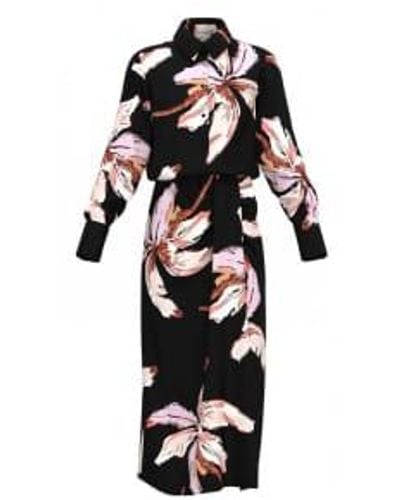 Marella Alghero palm print dress col: palmas negras, tamaño: 10 - Negro